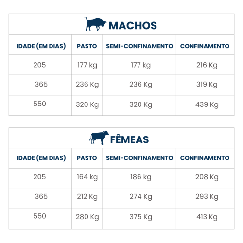 Médias de pesos TABAPUÃ